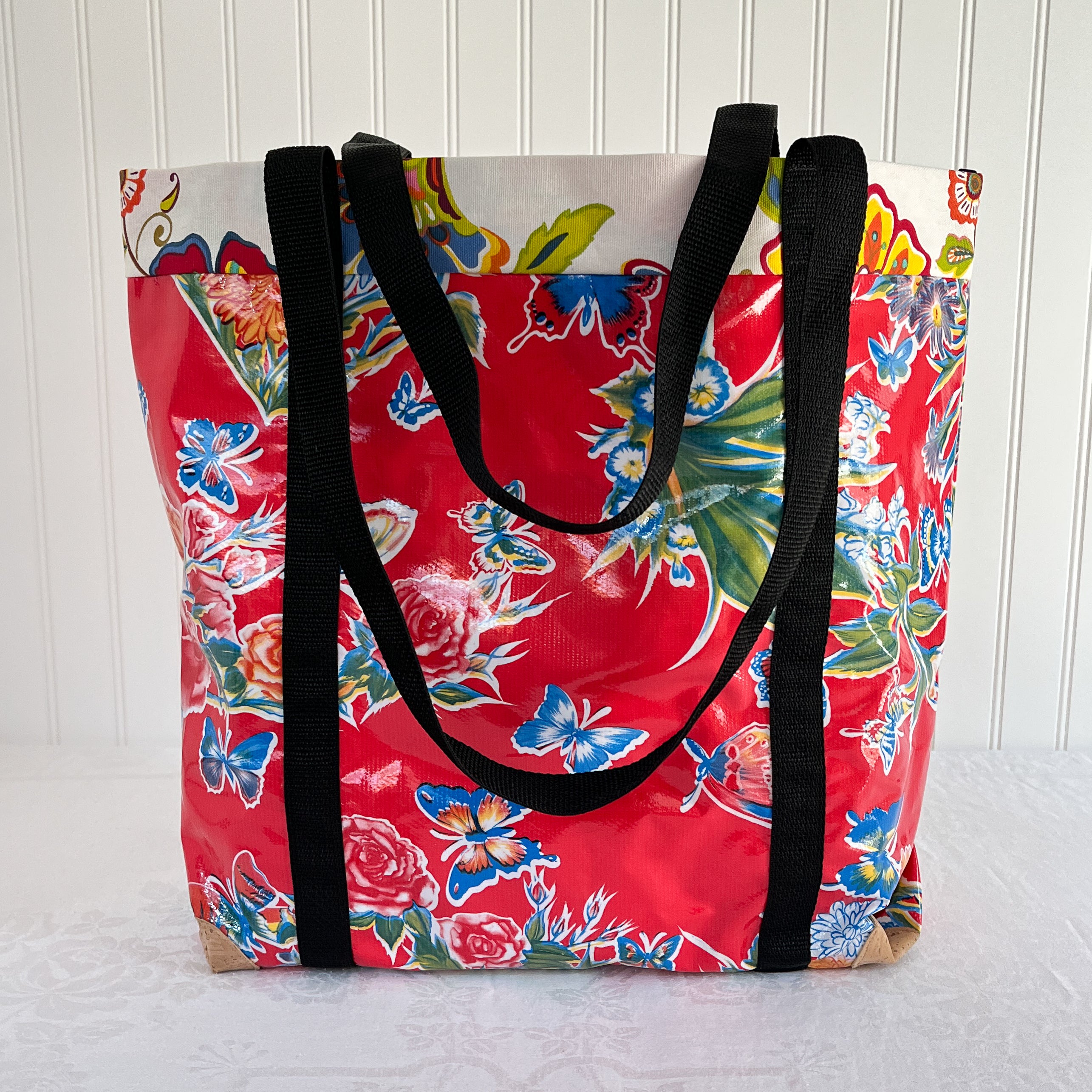 Oilcloth Market Tote Butterflies