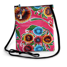 Load image into Gallery viewer, Fuschia oilcloth cross-body bag with lanyard strap from Tallulah Art•Head
