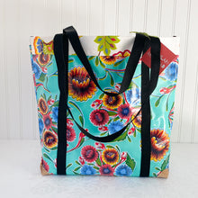 Load image into Gallery viewer, Market bag in mint green oilcloth
