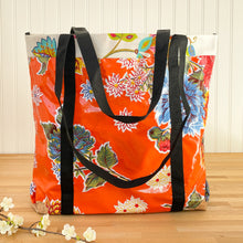 Load image into Gallery viewer, Market bag in orange oilcloth
