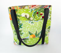 Oilcloth Market Tote / Green floral