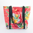 Oilcloth Market Tote / Red Floral