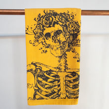 Load image into Gallery viewer, Skeleton and Roses Tea Towel
