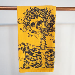 Skeleton and Roses Tea Towel