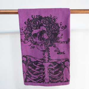 Skeleton and Roses Tea Towel