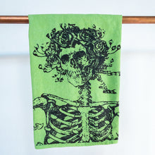 Load image into Gallery viewer, Skeleton and Roses Tea Towel
