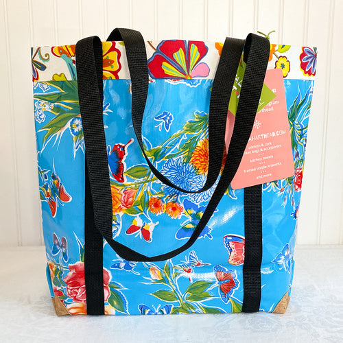 Oilcloth Market Tote / Butterflies