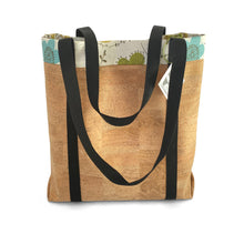 Load image into Gallery viewer, Cork market bag with lining and extra-long straps.
