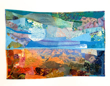 Load image into Gallery viewer, Under Threat I, framed stitched textile collage
