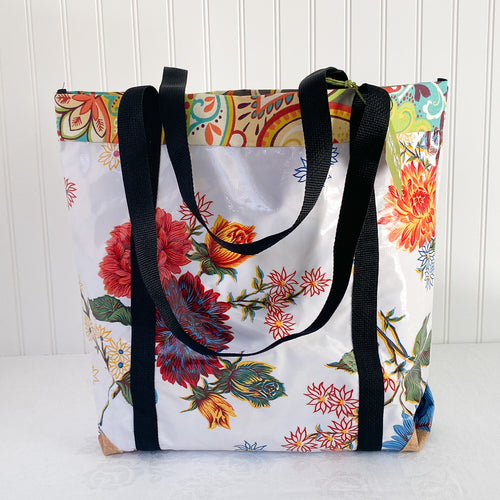 Oilcloth Market Tote / White