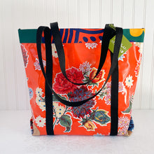 Load image into Gallery viewer, Market bag in orange oilcloth
