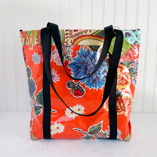 Oilcloth Market Tote / Orange