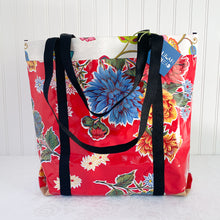 Load image into Gallery viewer, Market bag in red oilcloth
