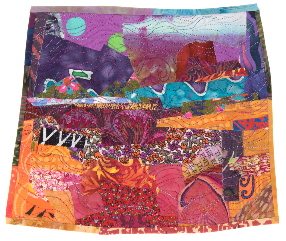 Monumental, stitched textile collage
