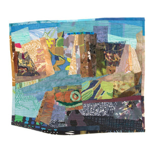Spencer Trail, framed stitched textile collage